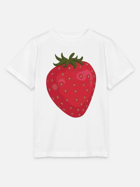 Erdbeere Illustration Geschenkidee - Stanley/Stella Kinder T-Shirt MINI CREATOR  - Weiß