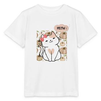 CuteCat meow - T-shirt bio MINI CREATOR Stanley/Stella Enfant - blanc - Devant - Maike (125cm)