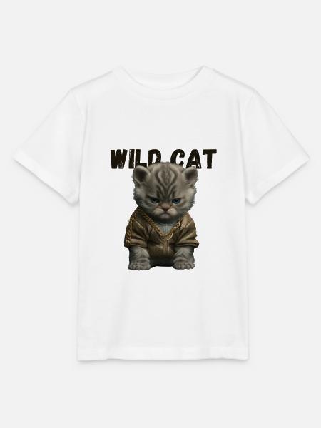 Wildkatze - Stanley/Stella Kinder T-Shirt MINI CREATOR - Weiß