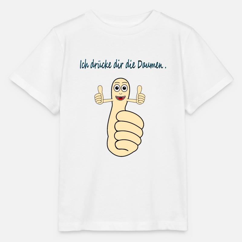 Ich drücke dir die Daumen - Stanley/Stella Kinder T-Shirt MINI CREATOR  - Weiß