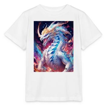 Umbra le Dragon Céleste des Ténèbres - T-shirt bio MINI CREATOR Stanley/Stella Enfant - blanc - Devant - Maike (125cm)