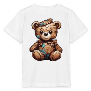 Ours en peluche / Peluche / Animal en peluche / Idée cadeau - T-shirt bio MINI CREATOR Stanley/Stella Enfant - blanc - Devant - Maike (125cm)
