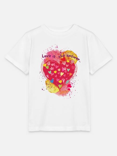 Love is the answer.. - Stanley/Stella Kinder T-Shirt MINI CREATOR - Weiß
