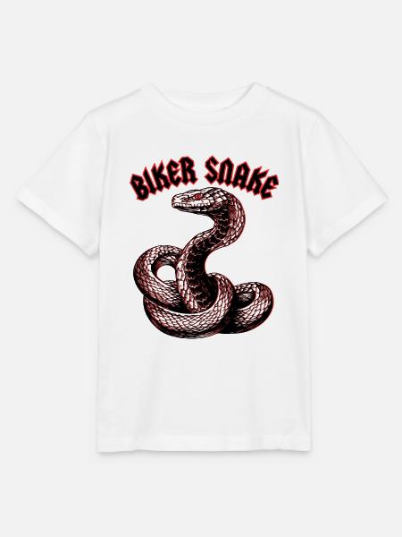 BIKER SNAKE - Stanley/Stella Kinder T-Shirt MINI CREATOR  - Weiß