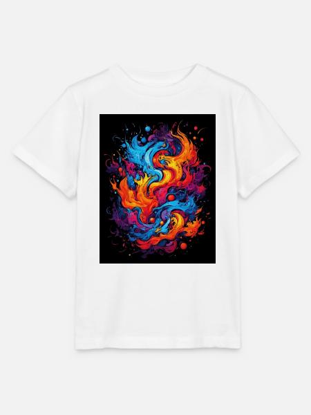 Abstrakter Farbwirbel - Stanley/Stella Kinder T-Shirt MINI CREATOR  - Weiß