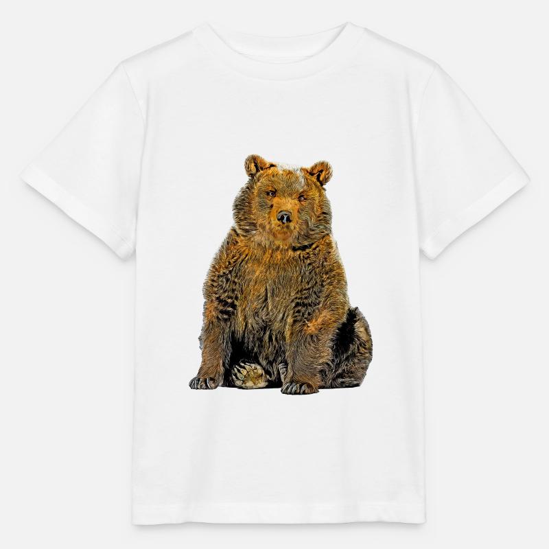 Ours de dessin animé - T-shirt bio MINI CREATOR Stanley/Stella Enfant - blanc