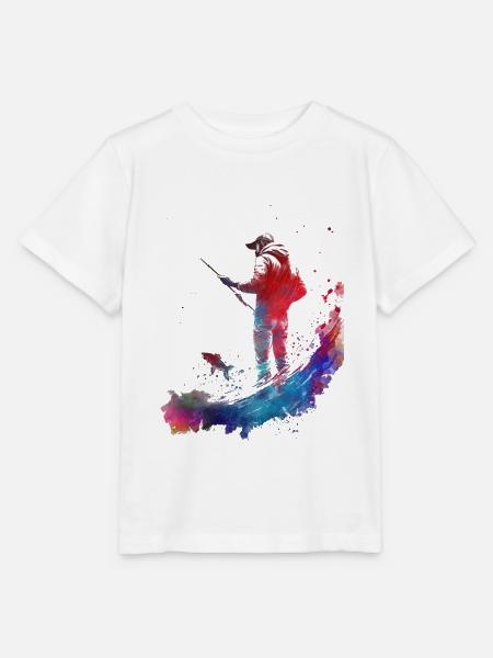 Angelsport Kunst #fishing - Stanley/Stella Kinder T-Shirt MINI CREATOR  - Weiß