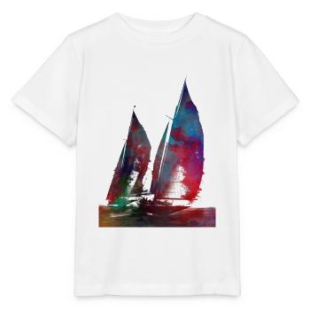 Segelsport Kunst #sailing - Stanley/Stella Kinder T-Shirt MINI CREATOR  - Weiß - Vorne - Maike (125cm)