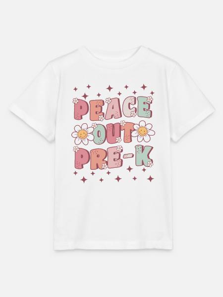 Peace Out PreK Groovy Letzter Schultag - Stanley/Stella Kinder T-Shirt MINI CREATOR  - Weiß