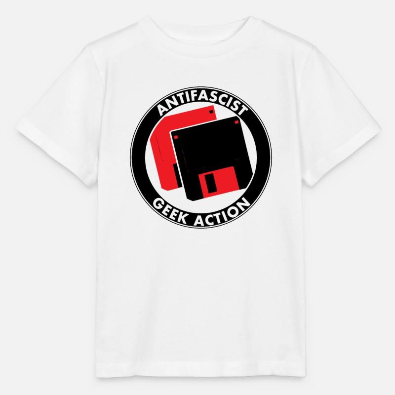 ACTION GEEK ANTIFASCISTE - T-shirt bio MINI CREATOR Stanley/Stella Enfant - blanc