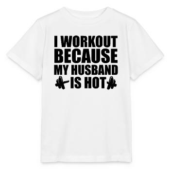 I Work Out Because My Husband Is Hot - Stanley/Stella MINI CREATOR Kids’ T-Shirt - white - Front - Maike (125cm)