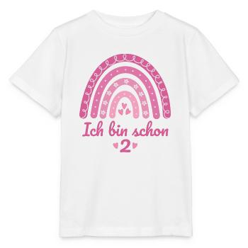2. Geburtstag Mädchen Regenbogen Ich bin schon 2 - Stanley/Stella Kinder T-Shirt MINI CREATOR  - Weiß - Vorne - Maike (125cm)