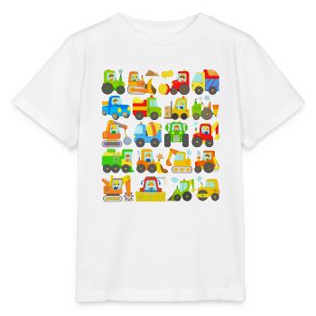 Tracteurs de tracteurs excavatrices - T-shirt bio MINI CREATOR Stanley/Stella Enfant - blanc - Devant - Maike (125cm)