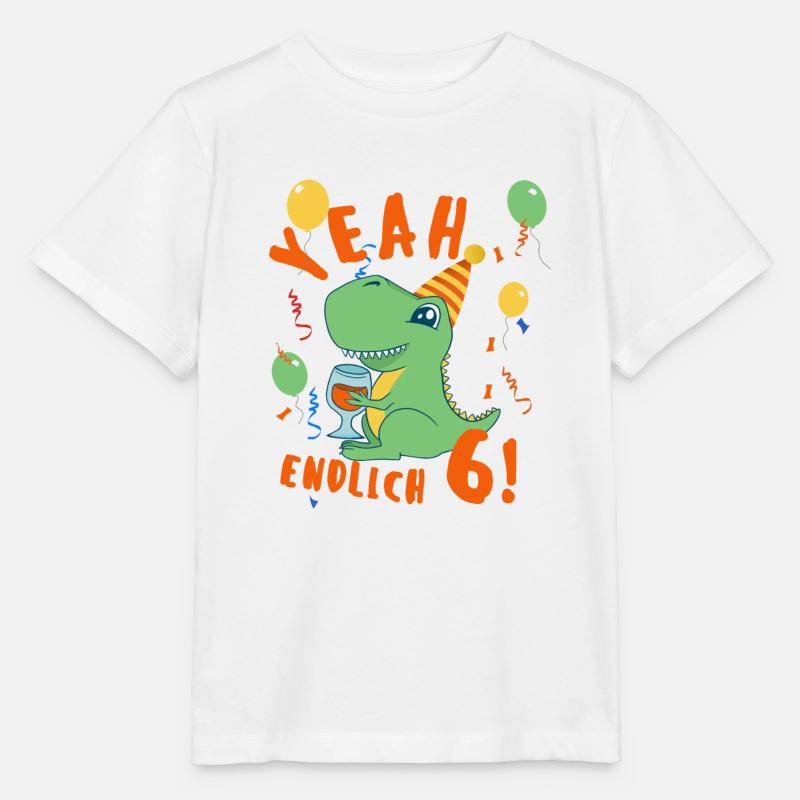 Yeah Dino endlich 6 - Stanley/Stella Kinder T-Shirt MINI CREATOR  - Weiß