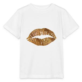 Leoprad print mouth - Stanley/Stella MINI CREATOR Kids’ T-Shirt - white - Front - Maike (125cm)