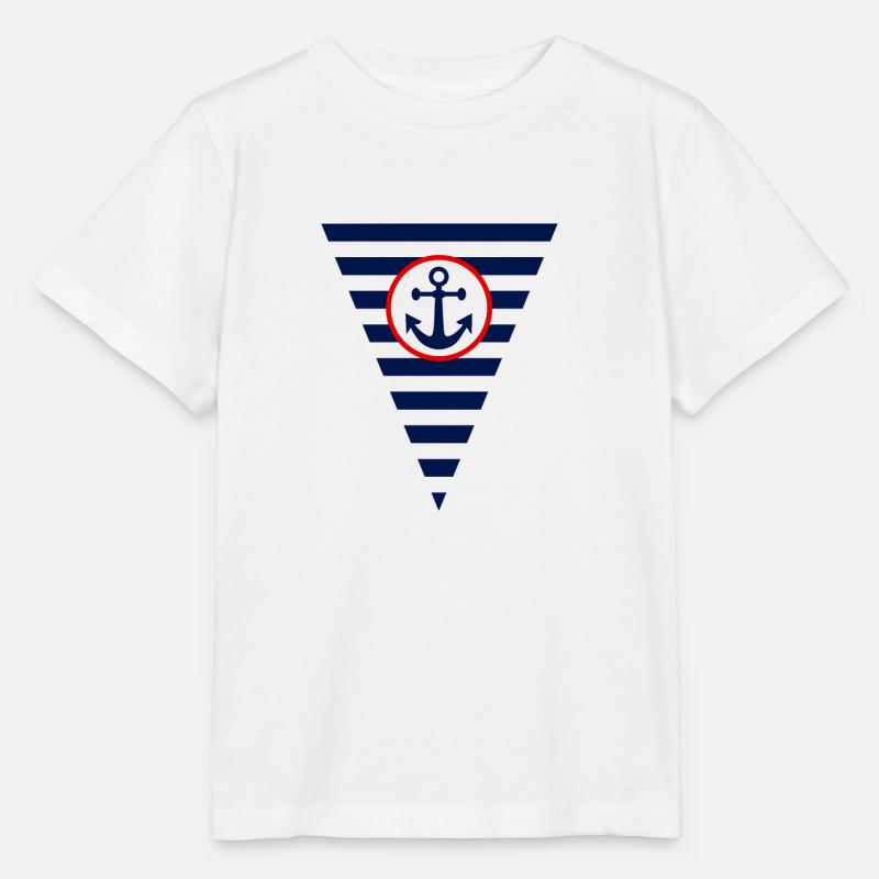 Drapeau,ancre, maritime - T-shirt bio MINI CREATOR Stanley/Stella Enfant - blanc