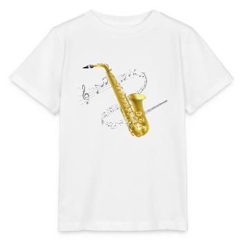 Saxophone music - Stanley/Stella MINI CREATOR Kids’ T-Shirt - white - Front - Maike (125cm)