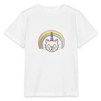 CATICORN - Das magische Katzen-Einhorn - Stanley/Stella Kinder T-Shirt MINI CREATOR  - Weiß - Vorne - Maike (125cm)