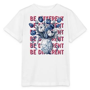 Be Different – Blue Tulips & Positivity - Stanley/Stella MINI CREATOR Kids’ T-Shirt - white - Front - Maike (125cm)