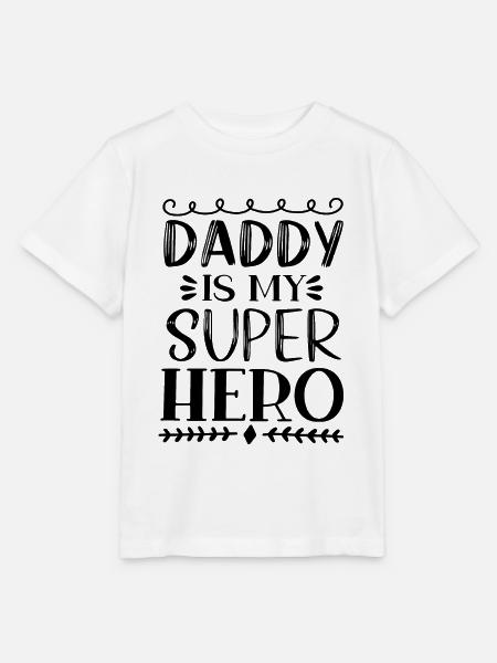 Daddy Is My Super Hero - Stanley/Stella Kinder T-Shirt MINI CREATOR  - Weiß