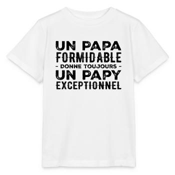 Terrific Dad Gives an Exceptional Grandpa - Stanley/Stella MINI CREATOR Kids’ T-Shirt - white - Front - Maike (125cm)