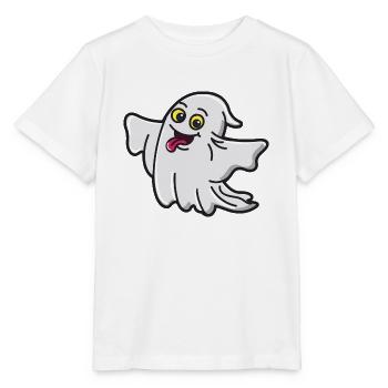 Sweet little ghost sticks out his tongue - Stanley/Stella MINI CREATOR Kids’ T-Shirt - white - Front - Maike (125cm)