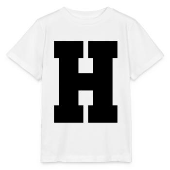 H - Grossbuchstabe einzeln, fett und serifenbetont - Stanley/Stella Kinder T-Shirt MINI CREATOR  - Weiß - Vorne - Maike (125cm)