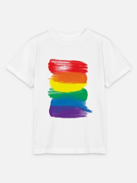Pride-Malstriche - Pride-Regenbogenfahne - Stanley/Stella Kinder T-Shirt MINI CREATOR - Weiß