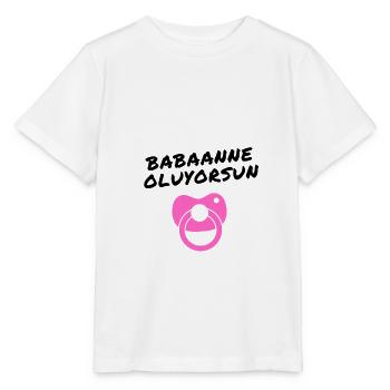 Babaanne oluyorsun pink türkisch Du wirst Oma - Stanley/Stella Kinder T-Shirt MINI CREATOR  - Weiß - Vorne - Maike (125cm)