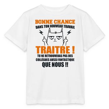 Departure Colleague Coworkers Gift Traitor Cat - Stanley/Stella MINI CREATOR Kids’ T-Shirt - white - Front - Maike (125cm)