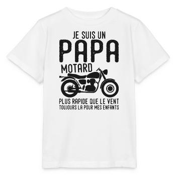 Biker Dad, Motorcycle, Father's Day gift - Stanley/Stella MINI CREATOR Kids’ T-Shirt - white - Front - Maike (125cm)