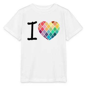 I love - diamonds - Stanley/Stella MINI CREATOR Kids’ T-Shirt - white - Front - Maike (125cm)