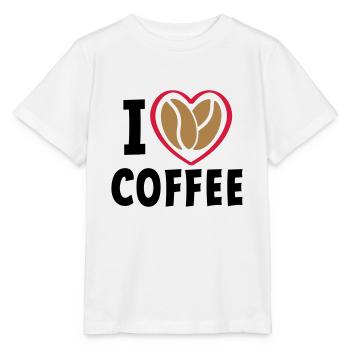 Slogan love coffee, I love coffee. Heart - Stanley/Stella MINI CREATOR Kids’ T-Shirt - white - Front - Maike (125cm)