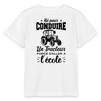 Geboren, um einen Traktor zu fahren, gezwungen, auf den Öko zu gehen - Stanley/Stella Kinder T-Shirt MINI CREATOR  - Weiß - Vorne - Maike (125cm)