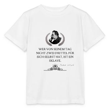 Nietzsche Zitat - Stanley/Stella Kinder T-Shirt MINI CREATOR  - Weiß - Vorne - Maike (125cm)