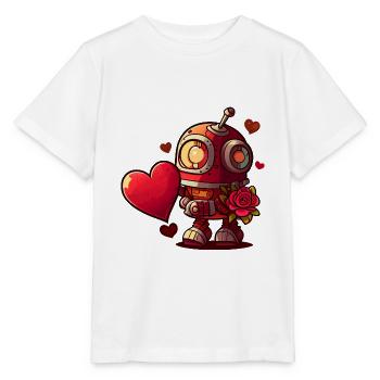 Roboter zum Valentinstag lieben #love - Stanley/Stella Kinder T-Shirt MINI CREATOR  - Weiß - Vorne - Maike (125cm)