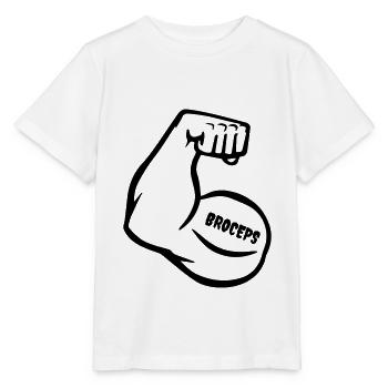 witty muscle arm with biceps - Stanley/Stella MINI CREATOR Kids’ T-Shirt - white - Front - Maike (125cm)