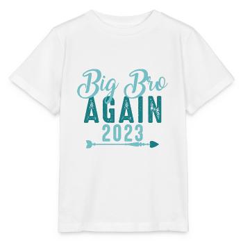 Wieder Großer Bruder 2023 - Schwangerschaft Junge - Stanley/Stella Kinder T-Shirt MINI CREATOR  - Weiß - Vorne - Maike (125cm)