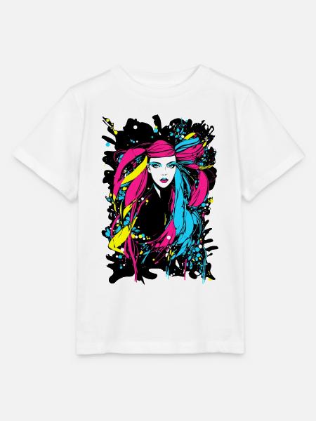 Farbenfrohe Frau - Stanley/Stella Kinder T-Shirt MINI CREATOR - Weiß