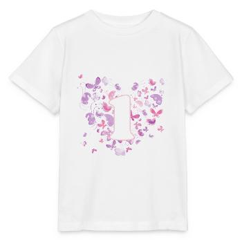 Butterfly 1 year first birthday girl - Stanley/Stella MINI CREATOR Kids’ T-Shirt - white - Front - Maike (125cm)