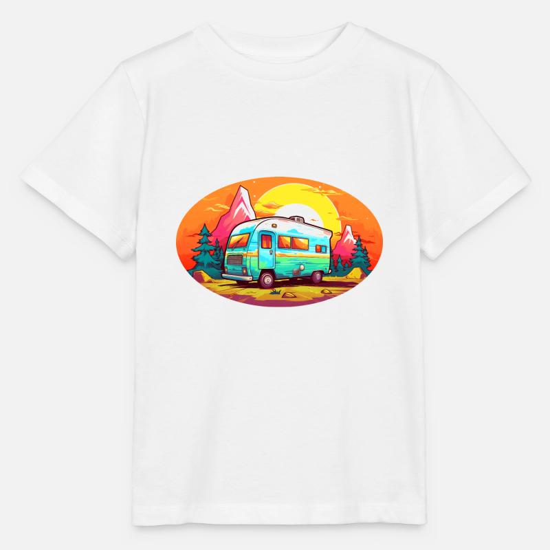 Summer camping - Stanley/Stella MINI CREATOR Kids’ T-Shirt - white