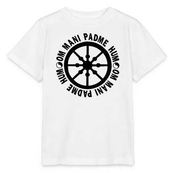 Wheel of Life with mantra "om mani padme hum" - Stanley/Stella MINI CREATOR Kids’ T-Shirt - white - Front - Maike (125cm)