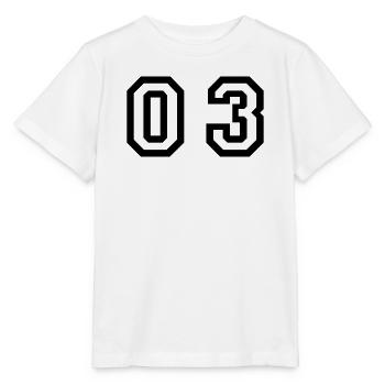 Nummer - 03 - null drei - Stanley/Stella Kinder T-Shirt MINI CREATOR  - Weiß - Vorne - Maike (125cm)