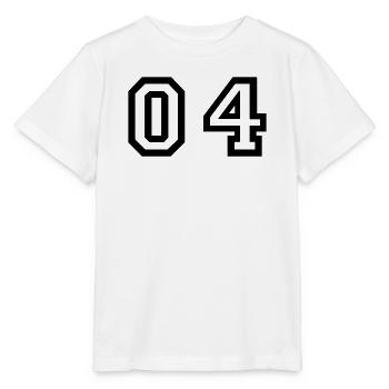 Nummer - 04 - Null vier - Stanley/Stella Kinder T-Shirt MINI CREATOR  - Weiß - Vorne - Maike (125cm)