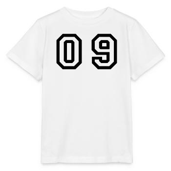 Nummer - 09 - Null neun - Stanley/Stella Kinder T-Shirt MINI CREATOR  - Weiß - Vorne - Maike (125cm)