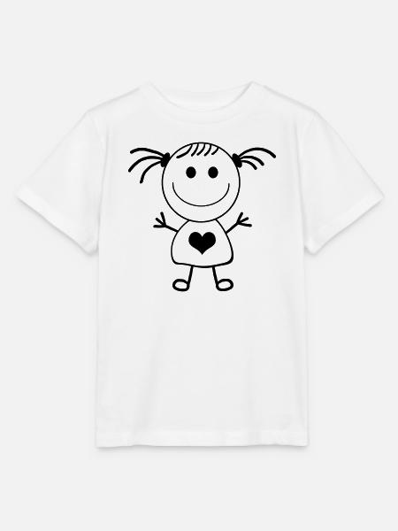 Mädchen Strichmännchen - Stanley/Stella Kinder T-Shirt MINI CREATOR  - Weiß