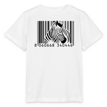 Barcode Zebra - Stanley/Stella Kinder T-Shirt MINI CREATOR  - Weiß - Vorne - Maike (125cm)