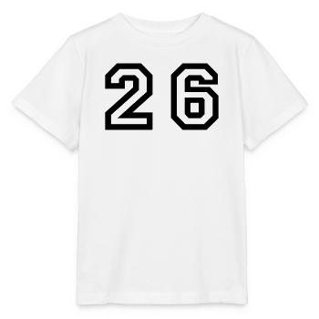 Number - 26 - Twenty Six - Stanley/Stella Kinder T-Shirt MINI CREATOR  - Weiß - Vorne - Maike (125cm)