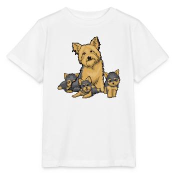 Terrier Family Trio with Pups - Stanley/Stella MINI CREATOR Kids’ T-Shirt - white - Front - Maike (125cm)