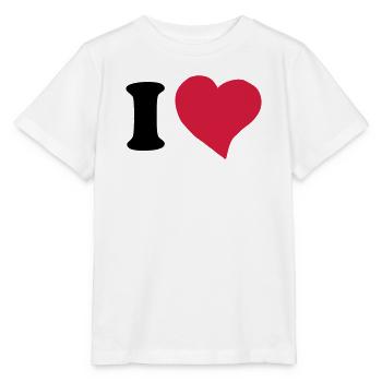 I love ... - Stanley/Stella MINI CREATOR Kids’ T-Shirt - white - Front - Maike (125cm)